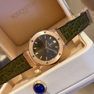 Hublot Lady 33mm Swiss Ronda Quartz Movement Green Strap Watch